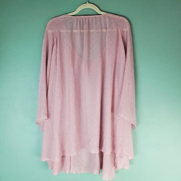 Catherines Womens Pink Sheer Lightweight Flowy Blouse Top Size 3X - Picture 2 of 6